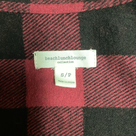 BeachLunchLounge Red and Black Small Flannel Shirt - Picture 3 of 4